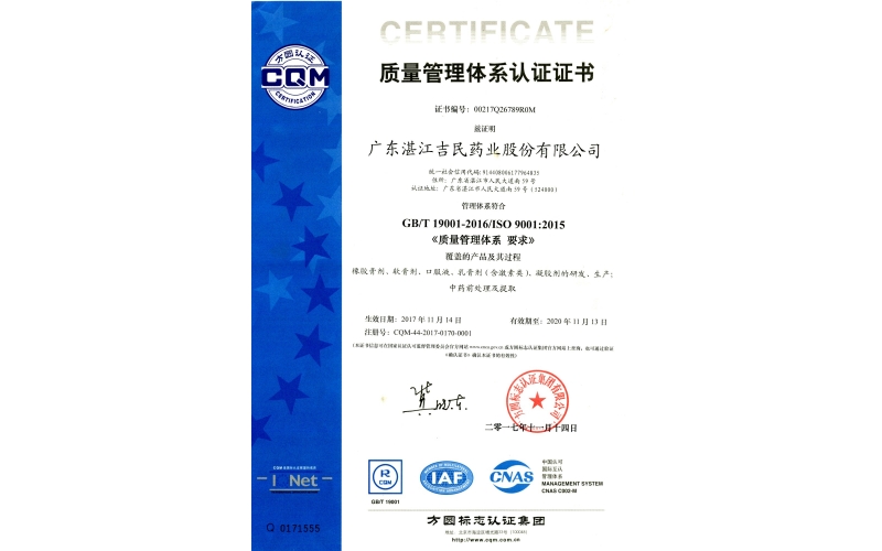 ISO9001質(zhì)量管理體系認(rèn)證